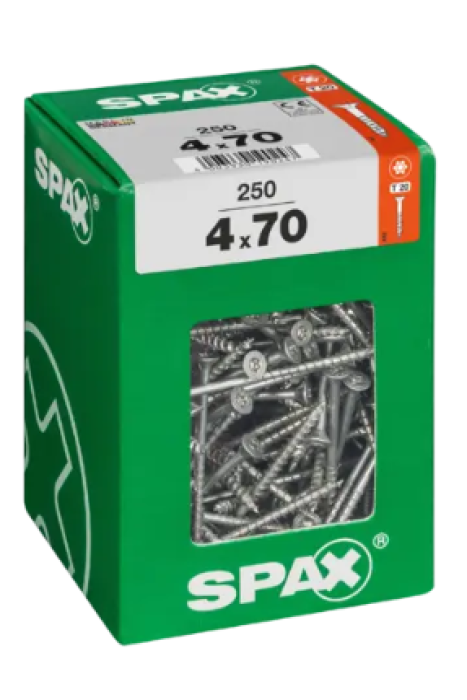 Spax Universalschraube WIROX 4x70 mm, 250 Stück, 4191020400706